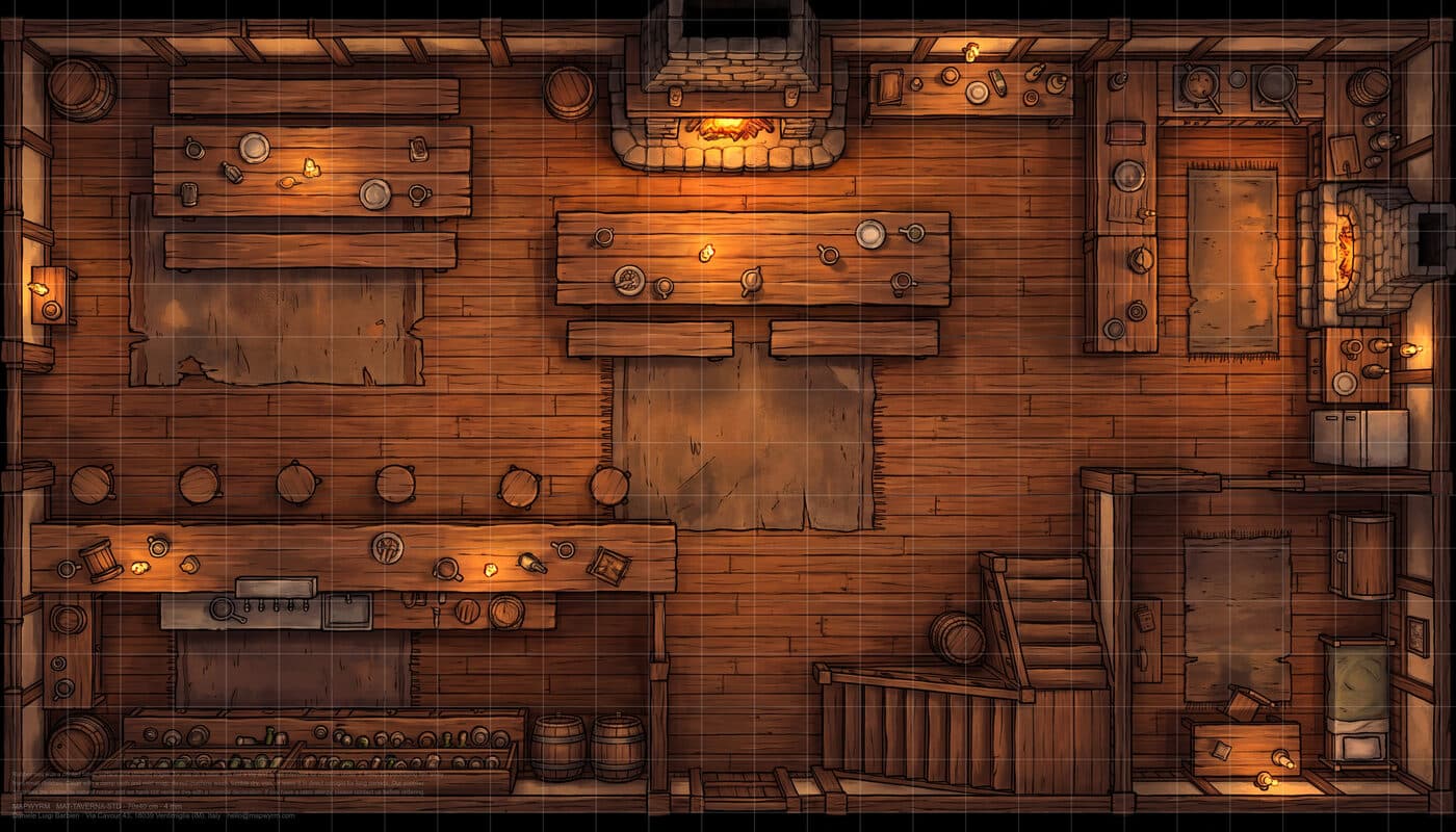 The Griffon's Tavern — gridded print artwork
